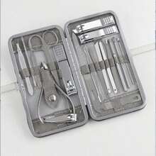 RANCAI 19-Piece Stainless Steel Nail Clipper Set With Storage Case Includes Pedicure Knife And Manicure Tools Complete Set Of Nail Clippers And Nail Care Tools - Multicolor - View 12
