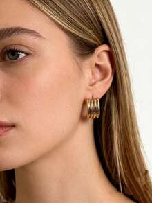 女士夸张极简风格耳环 - 彩色 - 查看 1