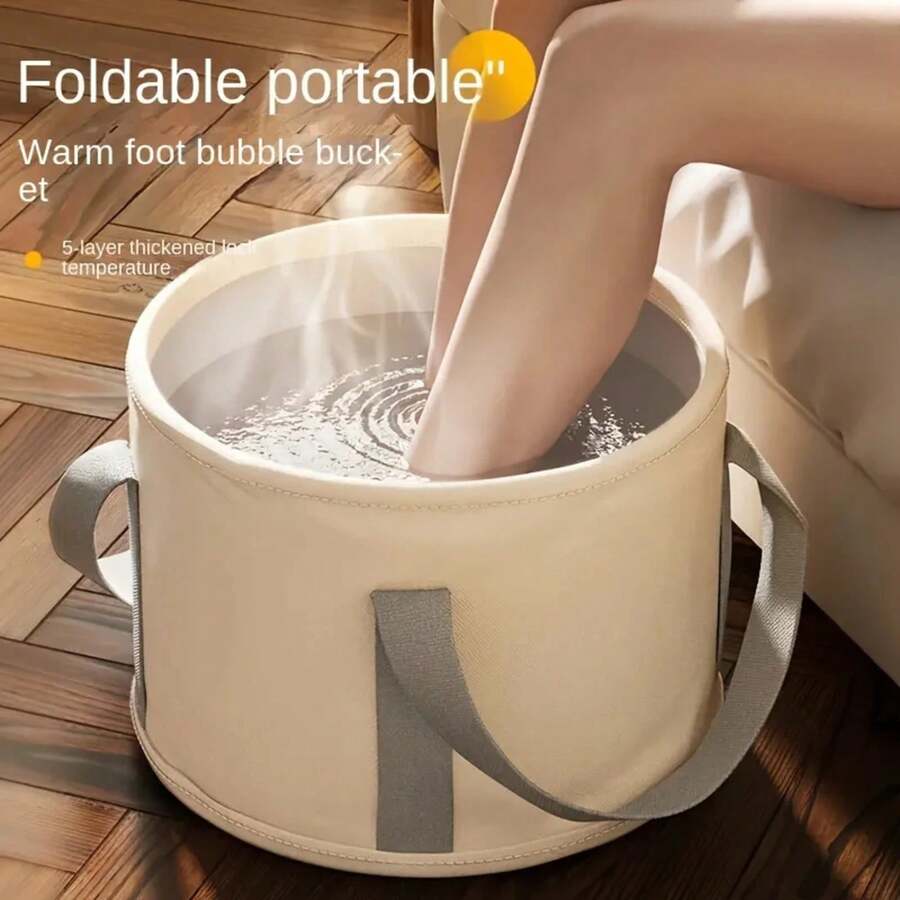 Bañera plegable portátil para remojar los pies con preservación del calor - Lavabo profundo multifuncional, aislamiento de película de aluminio, sin perfume, - 1 pieza - Ver 1