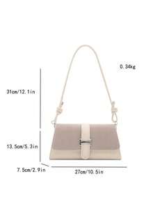 New Fashion Metal Decor Handbag Shoulder Bag, Suitable For Party, Outing, Vacation, Shopping And Daily Use, Can Store Coins, Phones, Also Suitable As A Work Bag For Professional Women, College Students And Career Women, Elegant Ladies Bag - Grey - View 7