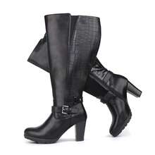 Botas y botines de ajuste ancho para mujer - Negro - Ver 3