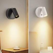 Bedroom Lamp With Wireless Control, Rechargeable LED Reading Wall Sconce, Bedside Lamp. - 黑色 - 查看 1