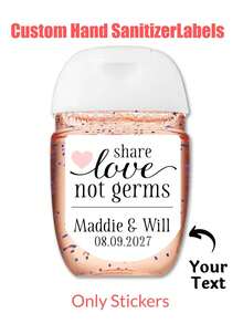 1/3/5 Custom Text Hand Sanitizer Labels, Personalized Label Paper, Fun Novelty Gifts, Birthdays, Bathroom Go-To Stickers, Anniversaries, Personalized Hand Sanitizer Labels, Custom Anniversary Gifts For Husband/Wife, Personalized Wedding Newspaper Bottle Labels 1st Anniversary, Boyfriend Or Girlfriend Gift - Multicolor - View 1