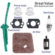Carburetor Carb Kit Compatible With FS38 FS45 FS46 FS55 KM55 HL45 String Trimmer 9Pcs Tune Up Set With Spark Plug & Air Filter - A - View 3