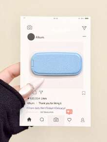 1 pieza Soporte deslizante de espejo de cuero y teléfono, de unicolor y textura de cuero, espejo portátil y soporte para teléfono adecuado para teléfonos y tabletas, regalo de primavera - Multicolor - Ver 5