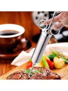 1 Set Stainless Steel Meat Marinade Injector Kit - 304 Grade, Turkey Baster Injector With Marinade Pump And Needles, Ideal For Grilling And Cooking, Durable Kitchen Tool - Multicolor - View 5