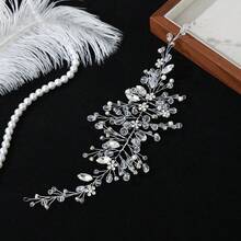 手工仿珍珠水钻新娘头饰，派对宴会女士头饰 - 彩色 - 查看 3