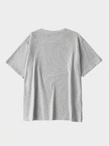 Ribbed Cotton Men's T-Shirt, Classic Car Print, College Style Spring And Summer New Sports, Fashion Soft Breathable Men's Short Sleeve Tops - Grey - View 4