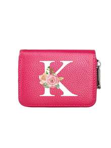 1 pieza Tarjetero con cremallera y flor de rosa, Cartera con cremallera de gran capacidad y múltiples compartimentos para tarjetas, Bolsa portátil para almacenar tarjetas de crédito y monedas, Cartera con cremallera de moda, Billetera corta de negocios casuales con ranuras para tarjetas, Billetera corta unisex, Mejor regalo para el Día de San Valentín, Ramadán, Pascua y Año Nuevo - Multicolor - Ver 23