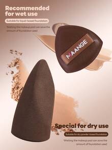MAANGE 1pc/2pcs/8pcs/10pcs Multi-Functional Velvet Makeup Sponge, Dry & Wet Use, Portable For Travel, Makeup Tools, Vanity, Cosmetic Accessories, Makeup Sponge, Affordable, Christmas Gift, Cosmetics - Coffee Brown - View 5