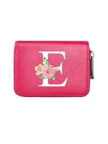 1 pieza Tarjetero con cremallera y flor de rosa, Cartera con cremallera de gran capacidad y múltiples compartimentos para tarjetas, Bolsa portátil para almacenar tarjetas de crédito y monedas, Cartera con cremallera de moda, Billetera corta de negocios casuales con ranuras para tarjetas, Billetera corta unisex, Mejor regalo para el Día de San Valentín, Ramadán, Pascua y Año Nuevo - Multicolor - Ver 25