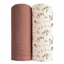 Khăn quấn muslin cho trẻ sơ sinh, yếm thấm nước dãi unisex, chăn đa năng có thể dùng làm yếm thấm nước dãi, khăn lau miệng, khăn phủ xe đẩy, khăn phủ ghế ô tô, phù hợp cho cả bé trai và bé gái, thoáng khí và thân thiện với da, vật dụng thiết yếu cho trẻ sơ sinh, quà tặng tuyệt vời. - Nhiều màu - Xem 36