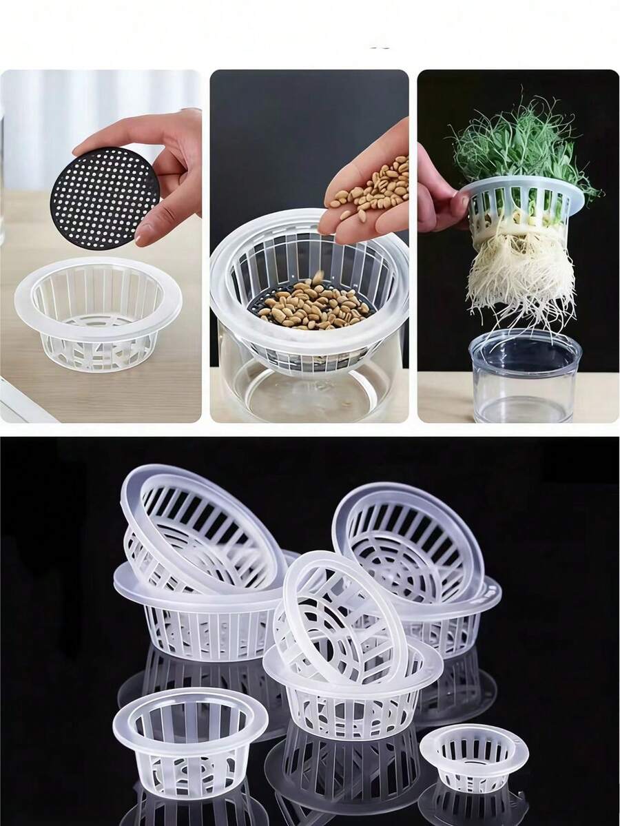 1/4/8pcs Planting Baskets, Hydroponic Vegetable Planting Baskets, Plastic Flower Pots, Suitable For Home Balcony Gardening And Nursery Hydroponics