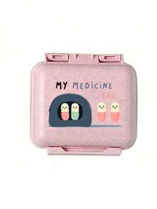 Hộp đựng thuốc mini 6 ngăn, màu hồng có in chữ "Medicine" (Thuốc), có thể đựng thuốc đủ dùng trong 6 ngày, hộp đựng thuốc du lịch, hộp đựng thuốc 6 ngăn xách tay, hộp đựng thuốc hàng ngày, có thể đựng vitamin, hộp đựng thuốc bỏ túi, mặt dây chuyền đựng thẻ ID, hộp đựng bông tai, nhẫn, trang sức, vật dụng cần thiết cho gia đình, du lịch và túi xách du lịch. - Nhiều màu - Xem 12