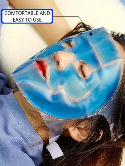 Compressa de Frio Facial, Máscara de Gel Refrigerante, Alivia o Cansaço, Auxilia o Sono, Máscara de Gel Reutilizável para Compressas Frias e Quentes Adequada para Uso Diário, Máscara de Olhos de Gel Gelado, Máscara de Olhos/Máscara de Gelo Calmante