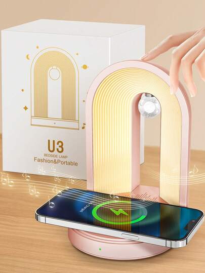 Multifunktionales kabelloses Ladegerät mit Lautsprecher und Stimmungslicht, Musiklampe, geeignet als Geschenk