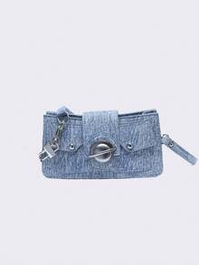Fashionable Retro Exquisite Personalized Shoulder Bag, Simple Temperament Daily Underarm Bag, Niche Design Versatile Elegant Crossbody Bag, Suitable For Shopping, Daily Outings, Work, Dating, Commuting - Blue - View 5