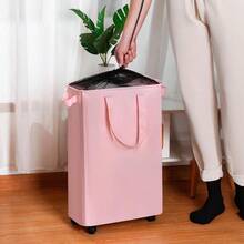 Slim Laundry Hamper With Wheels, Rolling Laundry Basket For Clothes, Small Laundry Basket For Bedroom, Dorm And Laundry Room, 60L (12.7 Gallons) Beige - Màu be - Xem 3