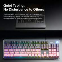 HP Dual-Use Wired Keyboard For Gaming & Office, Side-Engraved Mechanical Feel, Low-Profile Membrane, 104 Keys Backlit Splash-Proof Stylish Keyboard - View 6