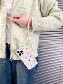 INS风樱桃领结手机壳，透明波浪珍珠吊链保护套，适用于 17/17 Pro/17 Pro Max/16/16 Pro/16 Pro Max/15/15 Pro/15 Pro Max/14/14 Pro/14 Pro Max/13/13 Pro/13 Pro Max/12/12 Pro/12 Pro Max/11/11 Pro/11 Pro Max - 無色 - 查看 5