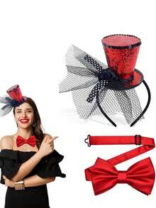 1 pieza - Mini sombrero de fiesta de té con brillo, accesorio de disfraz de estilo de los años 20, tocado de mujer, diadema, adecuado para atuendos steampunk, eventos de carreras de caballos, cumpleaños, actuaciones teatrales, bodas, bailes de máscaras, carnavales - Multicolor - Ver 7