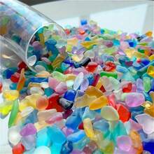 100g/200g/500g Assorted Frosted Sea Glass Chips, Colorful Ocean-Themed Decorative Material, Suitable For Vases, Jewelry Making And DIY Home Decor - Multicolor - View 7