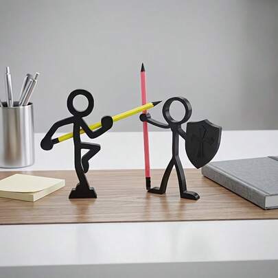 Soporte para lápices con forma de cerilla impreso en 3D, decoración de escritorio, artículos de papelería, escultura de escritorio. Regalo para estudiantes, regalo para niños, regalo de Navidad y Año Nuevo