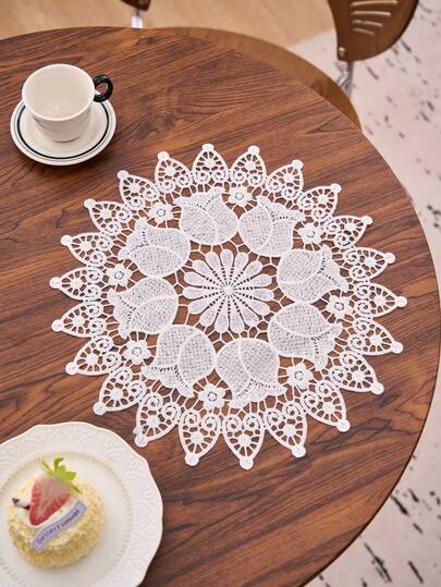 1/2/4/6/12 piezas Manteles individuales bordados redondos y huecos de estilo bohemio, decoración de cocina, manteles de mesa de comedor, posavasos antideslizantes para fiestas, cumpleaños, bodas, banquetes, escritorios de oficina, mesas de café, decoración del hogar, para todas las estaciones