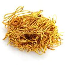 100 Pcs Stretch Loops With Pre-Tied Bows From Elastic Ribbon - 6 Inches Elastic Metallic String Gift Bows For Gifts BoxesTags Craft And Easy Wrapping Gold Drr - Gold - View 2