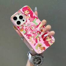 Funda para teléfono con el adorable personaje de Rosita Fresita, compatible con fundas ,  17,  16 Pro Max,  15 Pro Max,  13 y  12. Fabricada en TPU, ofrece protección contra golpes y caídas. Un regalo ideal para familiares, amigos, seres queridos, novios/novias y para Navidad. - Rosa - Ver 2