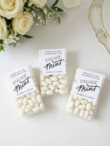 1pc Personalized Wedding Favor Mint Sticker, Custom Name Candy Box Sticker, Custom Mint Candy Box Sticker With Name Custom Candy Box Sticker, Mint To Be Label, Template, Custom Sticker, Personalized Name And Date Candy Box Sticker, Personalized Name And Date Sticker, Personalized Sticker - Style 3 - View 3