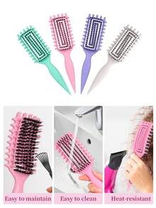 Lược uốn tóc có tay cầm tiện dụng, thích hợp để duỗi tóc xoăn loại 3A-4C, dùng tại nhà và salon. - Nhiều màu - Xem 6