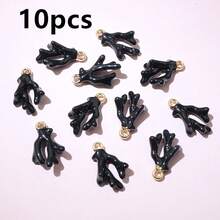 10 piezas de 16x10x5mm Colgantes de coral esmaltado 3D de aleación metálica para hacer joyas DIY, accesorios para pulseras, aretes, collares - coral - Ver 12