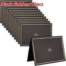 Conjunto de 12 Porta-Certificados em Papel Requintado para Diplomas e Certificados, Pastas Resistentes para Certificados e Premiações, Ideal para Formaturas, Reconhecimento de Funcionários e Exibição de Homenagens. Tamanho: 28,45 x 22,35 cm (Compatível com Papel Carta de 21,59 x 27,94 cm). - Tamanho único. - Ver 9