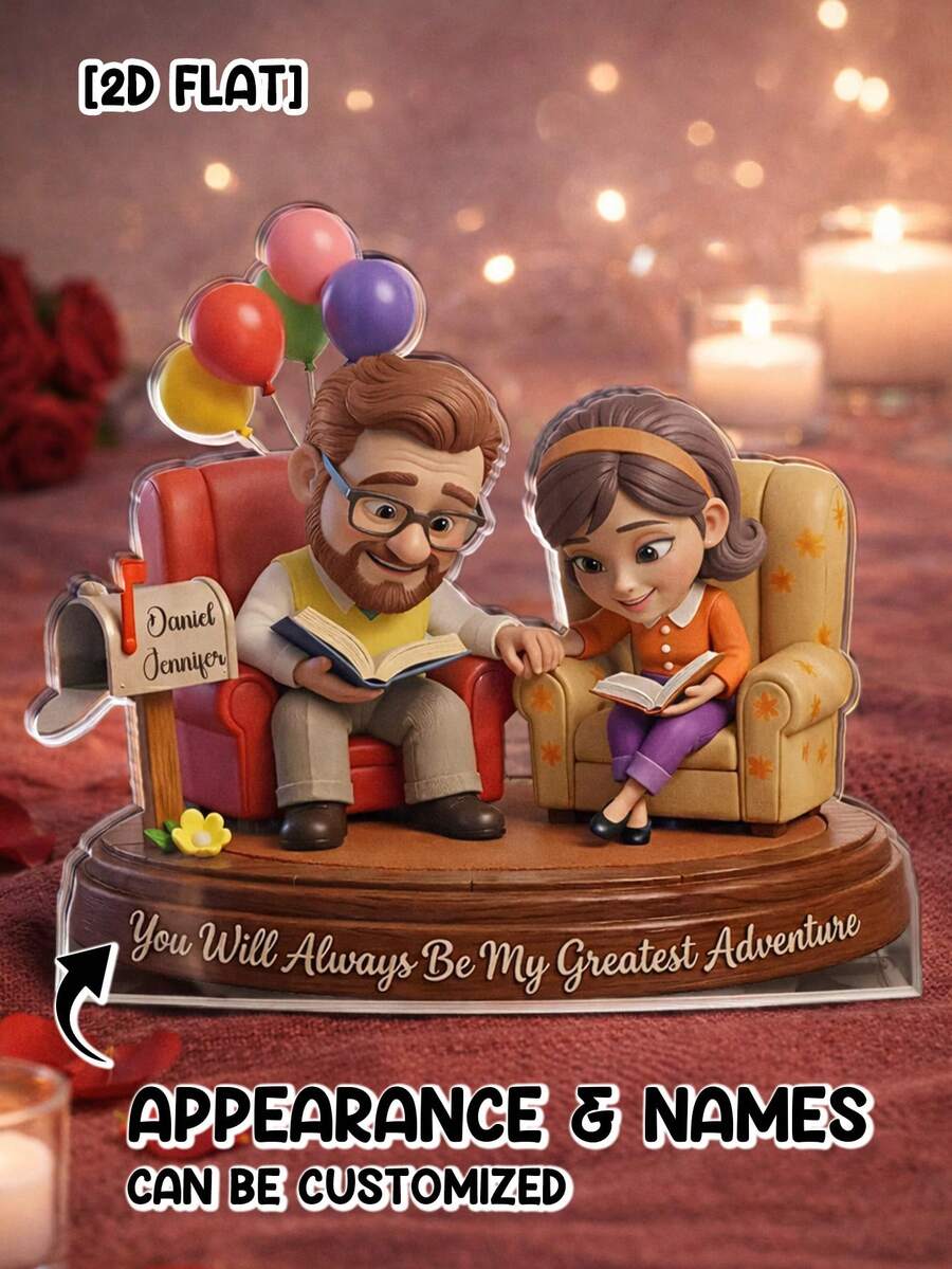Catygift Tượng đôi khắc theo yêu cầu, quà tặng kỷ niệm ngày cưới, ngày Valentine cá nhân hóa, tượng tùy chỉnh độc đáo với tên và hình dáng theo yêu cầu.