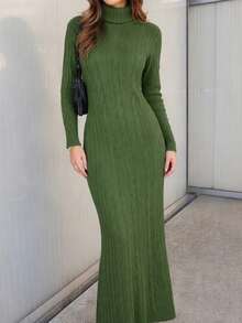 Women Long Dresses - Army Green - View 1