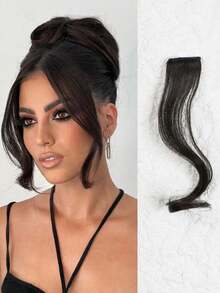 Synthetic Long Side Air Bangs Wavy Curly Clip In Fringe Bangs Wig Front Side Bangs Hairpiece Hair Extensions For Women Girls Daily Party Wedding Wear - Multicolor - View 1