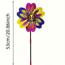 3D Schmetterling Windspinner, bunte Kunststoff Windrad Spielzeug für Party Dekoration, ohne Federn, ohne Strom oder Batterie nötig, 53 cm Outdoor Garten Dekoration, Gartenzubehör, Outdoor Dekoration, Garten, Heimdekoration - Mehrfarbig - Übersicht 4