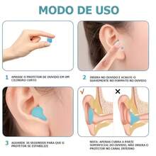 12个装可重复使用的塑料硅胶睡眠耳塞 - 适用于音乐会、游泳、打鼾、阅读、休息、飞行、成人睡眠，超强隔音游泳耳塞，不伤耳朵 - 均碼 - 查看 6