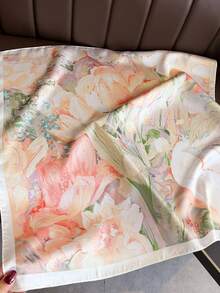 1 chiếc khăn vuông giả lụa satin nhẹ, in họa tiết retro thanh lịch dành cho nữ, kiểu dáng Bohemian, khăn quàng cổ nữ thường ngày, khăn choàng mỏng nhẹ và thoải mái, thích hợp cho mặc hàng ngày và đi chơi vào mùa xuân/hè. - Nhiều màu - Xem 2