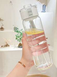 1 cốc nhựa dung tích lớn 800ml dùng đựng trà sữa/nước, thích hợp cho tập thể dục, hoạt động ngoài trời và sử dụng văn phòng. - Trong sáng - Xem 6