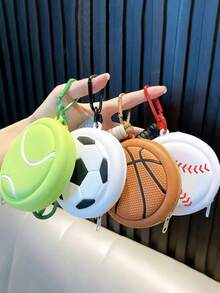 1pc Creative Sports Ball Keychain Pendant, Basketball, Baseball, Tennis, Soccer Keychain Decor, Bag Pendant, Gift For Friends, Family, Valentine's Day, Birthday, Party Decoration - Multicolor - View 1