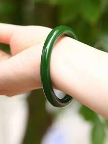 1pc Women's Fashion Imitation Jade Bangle (Suitable For 100 Lbs Ladies), Transparent When Exposed To Light - Multicolor - View 17