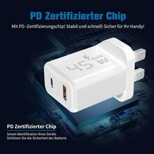 UK Plug USB Fast Charger, 45W USB C Power Adapter Plug, GaN/ Quick Charge Wall Charger Block, 2 Port Power Adapter Fast Charging For IPhone/Android Phones, Mobile Phones /Cameras MP3 And More Devices - View 5