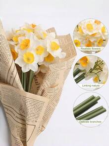 12/6 piezas de Narcisos Artificiales, Narcisos Amarillos Falsos, Utilizados para Decoración de Bodas, Decoración de Habitaciones del Hogar Flores Artificiales, Decoración del Hogar Flores Artificiales, Arreglos Florales DIY, Hogar, Jardín, Oficina, Decoración de Fiestas de Bodas, Decoración de Otoño - multicolor - Ver 3