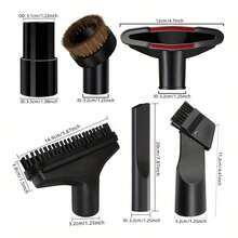 SOKANY 6pcs Vacuum Cleaner Accessory Kit, Includes 32/35mm Adapter, Flat Nozzle, 2-In-1 Nozzle, Sofa Nozzle, Horse Hair Round Brush, PP Square Brush, Suitable For Various Vacuum Cleaners, Different Accessories For Different Cleaning Scenarios, Essential Home Cleaning Accessories - View 3