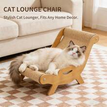 Pet Sisal Lounge Chair – Durable Scratching Post & Comfortable Resting Bed For Cats, 2-In-1 Design With Natural Sisal Material, Anti-Slip Base, Stable & Space-Saving, Perfect For Indoor Cats To Scratch, Claw, And Relax - one-size - View 1