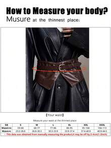1件女款文藝復興風咖啡色不對稱腰帶，適合萬聖節派對或日常通勤 - 咖啡色 - 查看 6