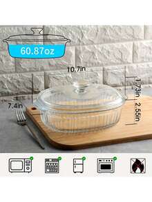 1.9QT Borosilicate Glass Saucepan With Lid - Suitable For Use In Ovens And Microwave Ovens, Transparent Heat-Resistant Baking Dish, Sturdy Handle Design, Suitable For Pasta, Stews, Etc. For Multiple Diners -  Compatible With All Stoves - View 4