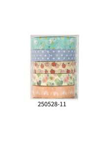 5 Rolls/Box Of Delicate Plant Floral Patterns Washi Tape, Sea Creatures And Planet Print Creative Design Handbook Decoration Tape, Especially Suitable For Decorating Scrapbooks And School Supplies, Surprise Gifts For Friends - Sets - View 14